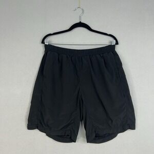 Lululemon Shorts Mens XL Black Wet Dry Warm Liner Pocket Athletic Gym Training